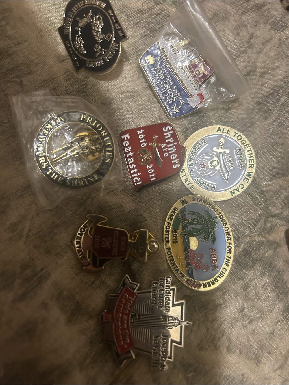 Assorted Shrine and Fraternal Collector Pins - Multicolor
